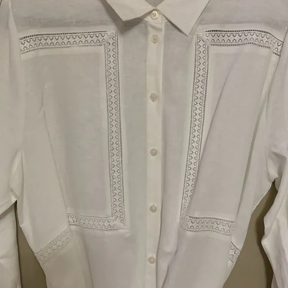 M&S Women Linen Rich Belted Collection Elegant White Shirt Dress Size 18 Quiet - Picture 3 of 16